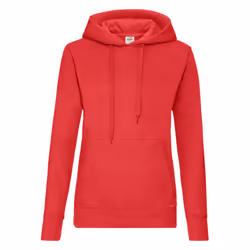 Fruit Of The Loom Ladies Lady Fit Hooded Sweatshirt / Hoodie - XL, Red