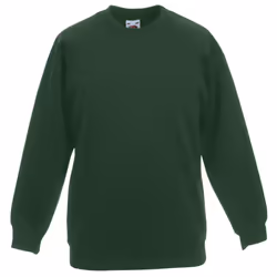 Fruit Of The Loom Childrens Unisex Raglan Sleeve Sweatshirt - 12-13, Bottle Green