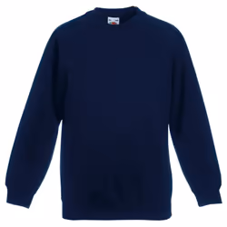 Fruit Of The Loom Childrens Unisex Raglan Sleeve Sweatshirt - 12-13, Deep Navy