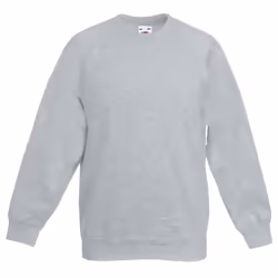Fruit Of The Loom Childrens Unisex Raglan Sleeve Sweatshirt - 12-13, Heather Grey