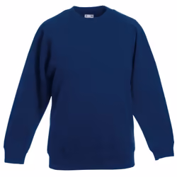 Fruit Of The Loom Childrens Unisex Raglan Sleeve Sweatshirt - 12-13, Navy