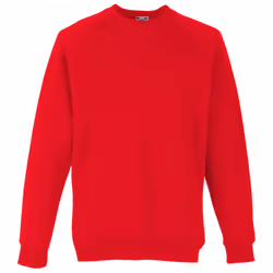 Fruit Of The Loom Childrens Unisex Raglan Sleeve Sweatshirt - 3-4, Red