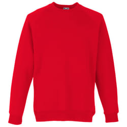 Fruit Of The Loom Childrens Unisex Raglan Sleeve Sweatshirt - 12-13, Red