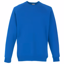 Fruit Of The Loom Childrens Unisex Raglan Sleeve Sweatshirt - 12-13, Royal