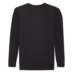Fruit Of The Loom Childrens Unisex Set In Sleeve Sweatshirt - 12-13, Black