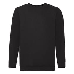Fruit Of The Loom Childrens Unisex Set In Sleeve Sweatshirt - 12-13, Black
