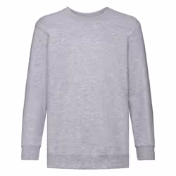 Fruit Of The Loom Childrens Unisex Set In Sleeve Sweatshirt - 12-13, Heather Grey
