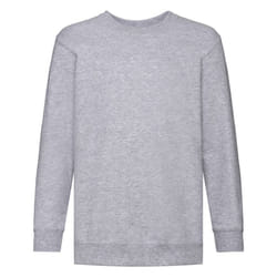 Fruit Of The Loom Childrens Unisex Set In Sleeve Sweatshirt - 12-13, Heather Grey