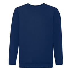 Fruit Of The Loom Childrens Unisex Set In Sleeve Sweatshirt - 7-8, Navy
