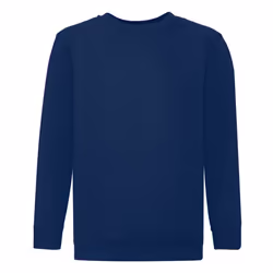 Fruit Of The Loom Childrens Unisex Set In Sleeve Sweatshirt - 9-11, Navy