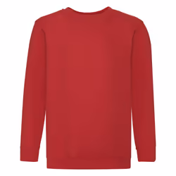 Fruit Of The Loom Childrens Unisex Set In Sleeve Sweatshirt - 12-13, Red