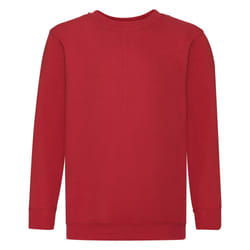 Fruit Of The Loom Childrens Unisex Set In Sleeve Sweatshirt - 12-13, Red