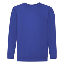 Fruit Of The Loom Childrens Unisex Set In Sleeve Sweatshirt - 12-13, Royal
