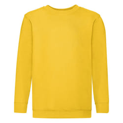 Fruit Of The Loom Childrens Unisex Set In Sleeve Sweatshirt - 12-13, Sunflower