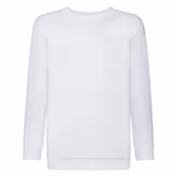 Fruit Of The Loom Childrens Unisex Set In Sleeve Sweatshirt - 12-13, White