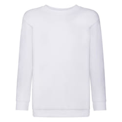 Fruit Of The Loom Childrens Unisex Set In Sleeve Sweatshirt - 14-15, White
