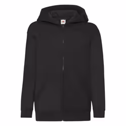 Fruit Of The Loom Childrens/Kids Unisex Hooded Sweatshirt Jacket - 12-13, Black