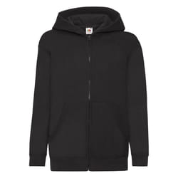Fruit Of The Loom Childrens/Kids Unisex Hooded Sweatshirt Jacket - 12-13, Black