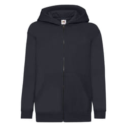 Fruit Of The Loom Childrens/Kids Unisex Hooded Sweatshirt Jacket - 12-13, Deep Navy