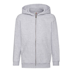 Fruit Of The Loom Childrens/Kids Unisex Hooded Sweatshirt Jacket - 12-13, Heather Grey