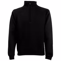 Fruit Of The Loom Mens Zip Neck Sweatshirt Top - S, Black