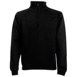 Fruit Of The Loom Mens Zip Neck Sweatshirt Top - S, Black