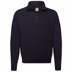 Fruit Of The Loom Mens Zip Neck Sweatshirt Top - XL, Deep Navy
