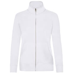 Fruit Of The Loom Ladies/Womens Lady-Fit Fleece Sweatshirt Jacket - M, White