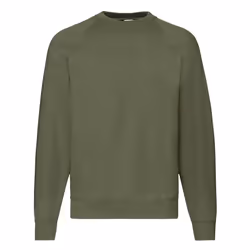 Fruit Of The Loom Mens Raglan Sleeve BelcoroÂ® Sweatshirt - XL, Classic Olive