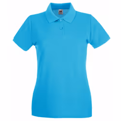 Fruit Of The Loom Ladies Lady-Fit Premium Short Sleeve Polo Shirt - XS, Azure Blue