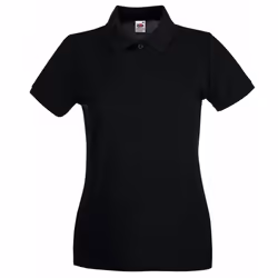 Fruit Of The Loom Ladies Lady-Fit Premium Short Sleeve Polo Shirt - XL, Black