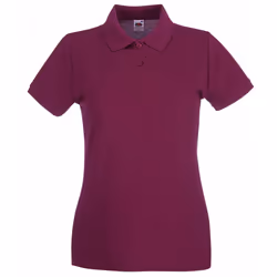 Fruit Of The Loom Ladies Lady-Fit Premium Short Sleeve Polo Shirt - L, Burgundy