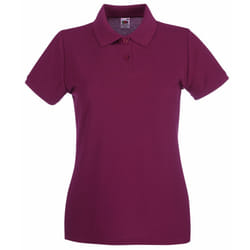 Fruit Of The Loom Ladies Lady-Fit Premium Short Sleeve Polo Shirt - XL, Burgundy