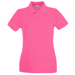 Fruit Of The Loom Ladies Lady-Fit Premium Short Sleeve Polo Shirt - L, Fuchsia