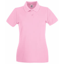 Fruit Of The Loom Ladies Lady-Fit Premium Short Sleeve Polo Shirt - XS, Light Pink