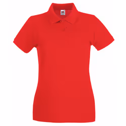 Fruit Of The Loom Ladies Lady-Fit Premium Short Sleeve Polo Shirt - 2XL, Red