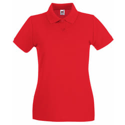 Fruit Of The Loom Ladies Lady-Fit Premium Short Sleeve Polo Shirt - 2XL, Red