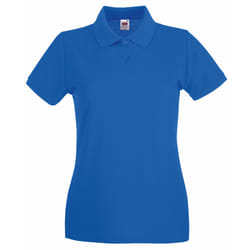 Fruit Of The Loom Ladies Lady-Fit Premium Short Sleeve Polo Shirt - XL, Royal