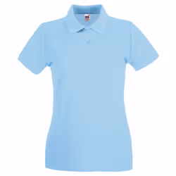Fruit Of The Loom Ladies Lady-Fit Premium Short Sleeve Polo Shirt - XS, Sky Blue