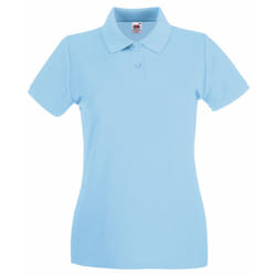 Fruit Of The Loom Ladies Lady-Fit Premium Short Sleeve Polo Shirt - XS, Sky Blue