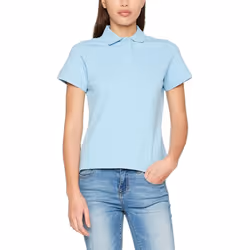 Fruit Of The Loom Ladies Lady-Fit Premium Short Sleeve Polo Shirt - L, Sky Blue