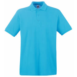 Fruit Of The Loom Premium Mens Short Sleeve Polo Shirt - L, Azure Blue