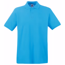 Fruit Of The Loom Premium Mens Short Sleeve Polo Shirt - XL, Azure Blue