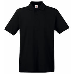 Fruit Of The Loom Premium Mens Short Sleeve Polo Shirt - 3XL, Black