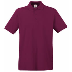 Fruit Of The Loom Premium Mens Short Sleeve Polo Shirt - 3XL, Burgundy