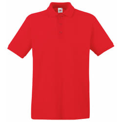 Fruit Of The Loom Premium Mens Short Sleeve Polo Shirt - 3XL, Red