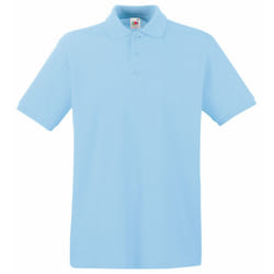 Fruit Of The Loom Premium Mens Short Sleeve Polo Shirt - M, Sky Blue
