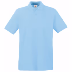 Fruit Of The Loom Premium Mens Short Sleeve Polo Shirt - 3XL, Sky Blue