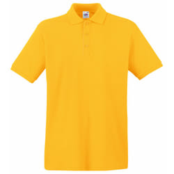 Fruit Of The Loom Premium Mens Short Sleeve Polo Shirt - L, Sunflower