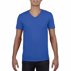 Gildan Mens Soft Style V-Neck Short Sleeve T-Shirt - 2XL, Royal